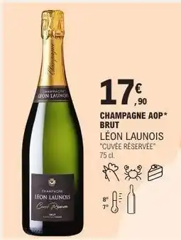 E.Leclerc CHAMPAGNE AOP BRUT LÉON LAUNOIS offre