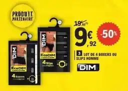 E.Leclerc LOT DE 4 BOXERS OU SLIPS HOMME offre