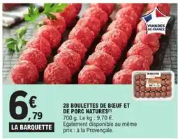 E.Leclerc 28 BOULETTES DE BŒUF ET DE PORC NATURES offre