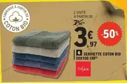 E.Leclerc SERVIETTE COTON BIO 50X100 CM offre