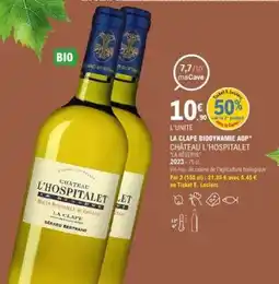 E.Leclerc LA CLAPE BIODYNAMIE AOP* CHÂTEAU L'HOSPITALET LA RÉSERVE offre