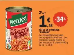 E.Leclerc PÂTES EN CONSERVE “PANZANI” offre