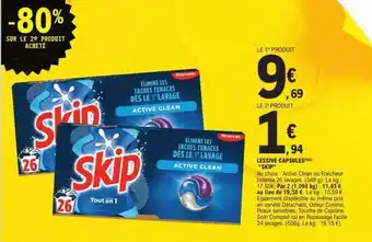 E.Leclerc LESSIVE CAPSULES SKIP offre