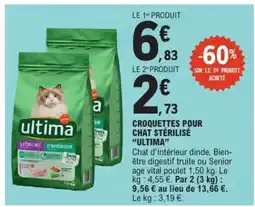 E.Leclerc CROQUETTES POUR CHAT STERILISE ULTIMA offre