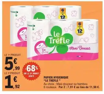 E.Leclerc Papier Hygiénique Le Trèfle offre