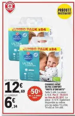 E.Leclerc Changes Bébé Ultra Confort 'Mots d'Enfants' offre