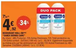 E.Leclerc DEODORANT ROLL-ON SANEX DERMA CARE offre