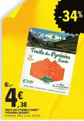 E.Leclerc TRUITE DES PYRÉNÉES FUMÉE offre