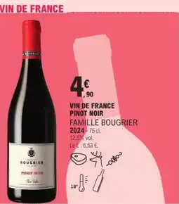 E.Leclerc Vin de france pinot noir famille bougrier 2024 offre