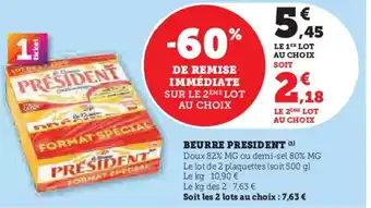 Hyper U PRESIDENT Beurre offre