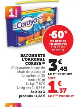 Hyper U CORAYA Batonnets l'original offre