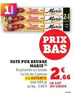 Hyper U MARIE Pate pur beurre offre