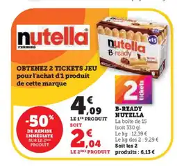 Hyper U NUTELLA B-ready offre