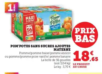 Hyper U POM'POTES Sans sucres ajoutes offre