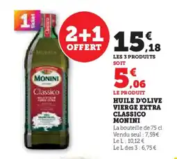 Hyper U MONINI Huile d'olive vierge extra classico offre
