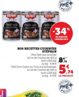 Hyper U STÉPHAN Nos recettes cuisinées offre