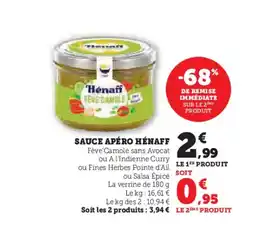 Hyper U HÉNAFF Sauce apéro hénaff offre