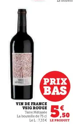 Hyper U Vin de france vsig rouge offre