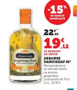 Hyper U DAMOISEAU 30° Arrange offre