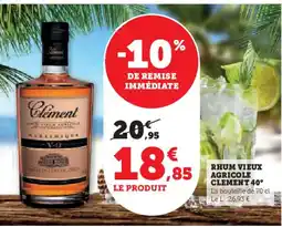 Hyper U CLEMENT 40° Rhum vieux agricole offre
