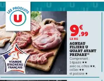 Hyper U Agneau filiere u quart avant prepare offre