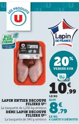 Hyper U Lapin entier decoupe filiere u offre