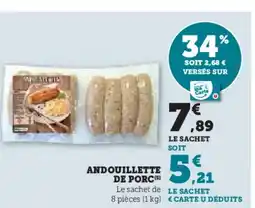 Hyper U Andouillette de porc offre