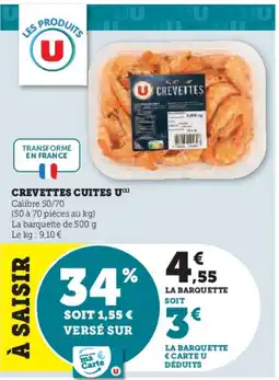Hyper U Crevettes cuites u offre