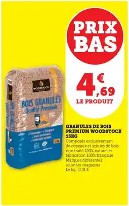 Hyper U Granules de bois premium woodstock offre