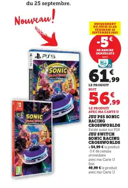 Hyper U Jeu ps5 sonic racing crossworlds offre