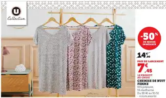 Hyper U Chemise de nuit femme offre
