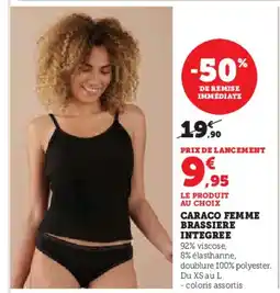 Hyper U Caraco femme brassiere integree offre