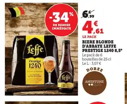 Hyper U Biere blonde d'abbaye leffe prestige 1240 8,5° offre