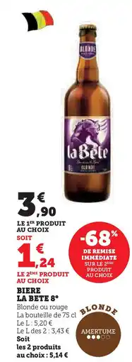 Hyper U LA BETE 8° Biere offre