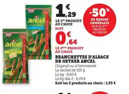 Hyper U ANCEL Branchettes d'alsace dr oetker offre