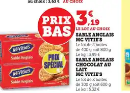 Hyper U MC VITIE'S Sable anglais offre
