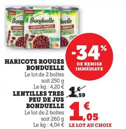 Hyper U BONDUELLE Haricots rouges offre