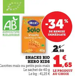 Hyper U HERO Snacks bio kids offre