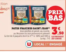 Hyper U SAINT JEAN Pates fraiches offre