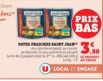 Hyper U SAINT JEAN Pates fraiches offre