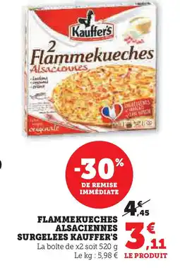 Hyper U KAUFFER'S Flammekueches alsaciennes surgelees offre