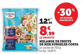 Hyper U COSTA Melange de fruits de mer surgeles offre