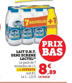 Hyper U LACTEL Lait u.h.t demi ecreme offre