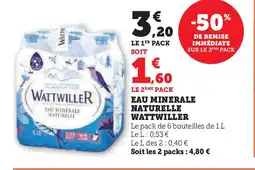 Hyper U WATTWILLER Eau minerale naturelle offre
