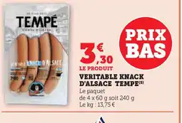 Hyper U TEMPE Veritable knack d'alsace offre