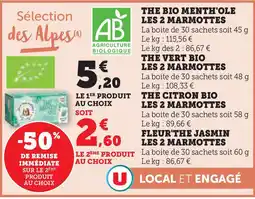 U Express The bio menth'ole les 2 marmottes offre