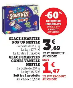 U Express NESTLE Glace smarties pop up offre