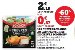 U Express SOIGNON Les chevres chauds au lait pasteurise de chevre offre