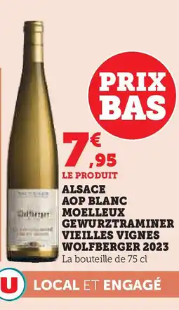 U Express Alsace aop blanc gewurztraminer vieilles vignes wolfberger 2023 offre