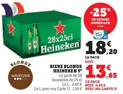 Super U Biere blonde heineken 5 offre